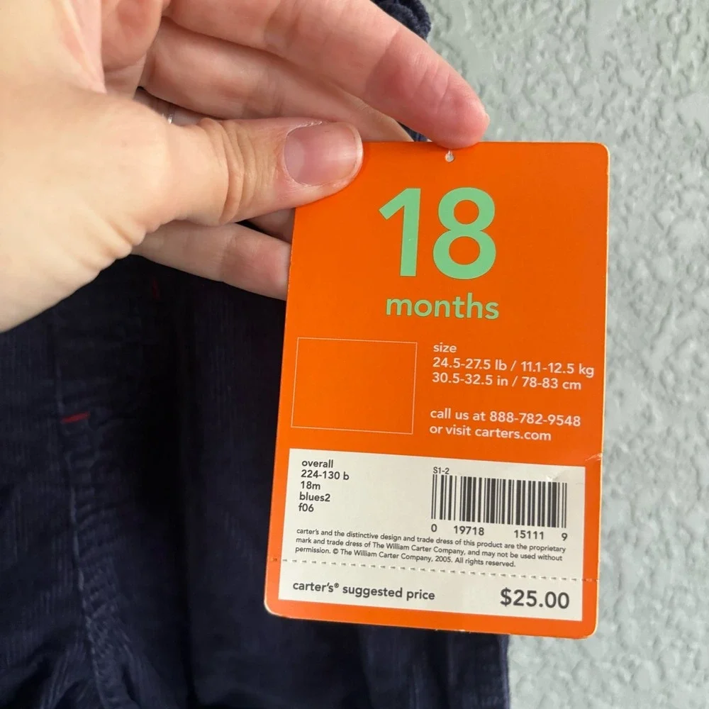 NWT‎ Carter's Boys 18 Month Overalls